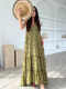 Summer beach vacation style fashionable flower long dress