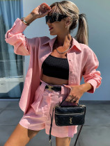 Fashion casual suit for women long sleeve shorts two piece suit