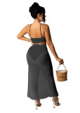 Sexy women's suspender sheer skirt set