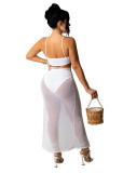 Sexy women's suspender sheer skirt set