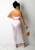 Sexy women's suspender sheer skirt set