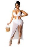 Sexy women's suspender sheer skirt set