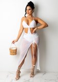 Sexy women's suspender sheer skirt set