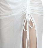 Sexy women's suspender sheer skirt set