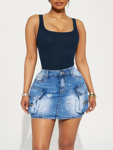 Sexy slim fit denim skirt
