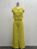 Summer women's two piece trousers suit