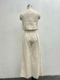 Summer women's two piece trousers suit