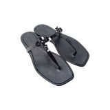 Flip-flops square toe women's slippers flat sandals