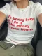 Y2K letter print white short-sleeved T-shirt