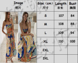 Suspender Print Pocket Casual Loose Holiday Dress