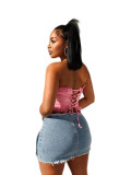 Casual Sexy Slim Fit Stretch Denim Mini Skirt