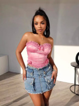 Casual Sexy Slim Fit Stretch Denim Mini Skirt