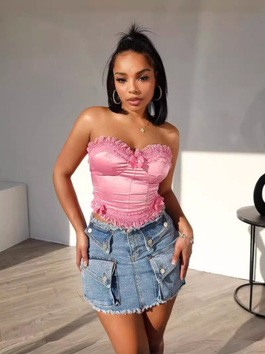 Casual Sexy Slim Fit Stretch Denim Mini Skirt