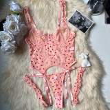 4-piece sexy women's underwear set suspender bra + thong + 2 leg socks