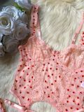 4-piece sexy women's underwear set suspender bra + thong + 2 leg socks