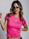 Summer solid color pullover letter diamond casual short women's T-shirt