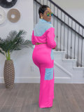 Autumn striped color matching long-sleeved shirt trousers suit