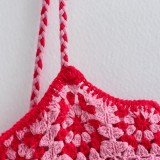 Summer women's crochet patchwork knitted boho dress