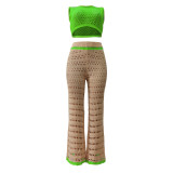 Summer beach style knitted leisure suit