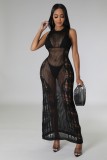 Summer knitted hollow out beach dress 
