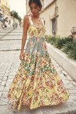 Tube Sling Retro Printed Long Dress