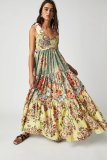 Tube Sling Retro Printed Long Dress