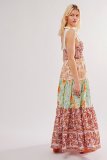 Tube Sling Retro Printed Long Dress