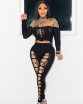 Autumn solid color off-shoulder long sleeves crop top and leggings set