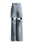 High-waist wide-leg casual women's jeans