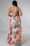 Floral printed long maxi dress