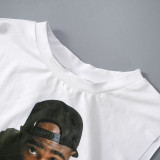 Retro 3D Printed Street Round Neck Sleeveless Vest Cropped Top