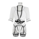 Mesh lace four-piece lingerie set