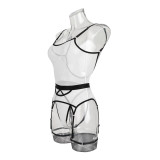 Mesh lace four-piece lingerie set