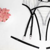 Mesh lace four-piece lingerie set
