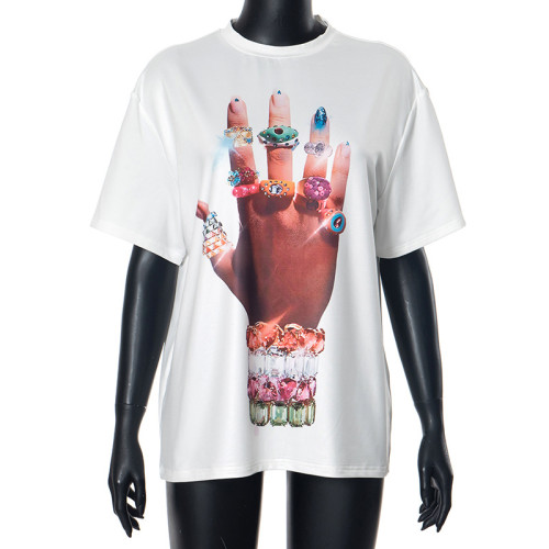 Women loose simple short-sleeved T-shirt top