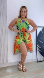 Summer Printed Holiday Style Shorts Two-piece Set
