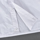 Long-sleeved PU crop short blouse