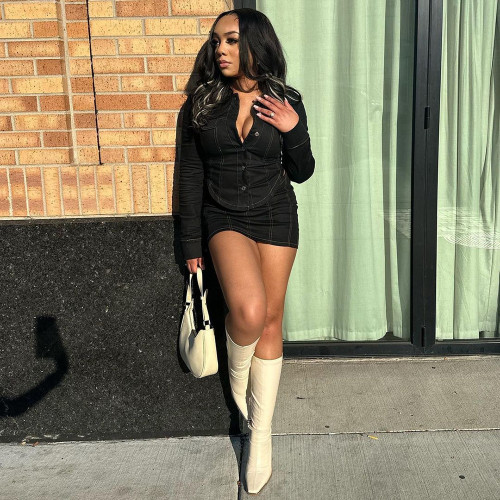 short skirt two-piece sexy casual women's set