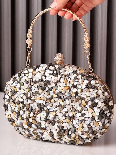 Diamond evening bag round diamond evening bag handle banquet bag