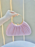 Pleated evening bag elegant ring banquet bag