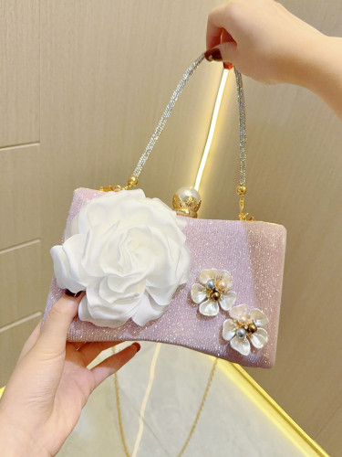 Pearl flower bag crossbody evening bag handbag clutch bag banquet bag