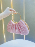 Pleated evening bag elegant ring banquet bag