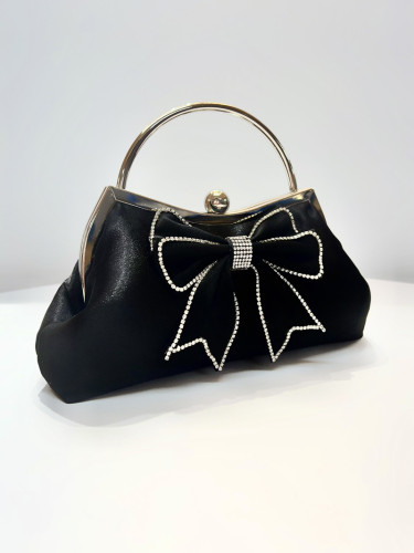 Retro bow party handbag one shoulder crossbody handbag women's evening bag