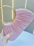 Pleated evening bag elegant ring banquet bag