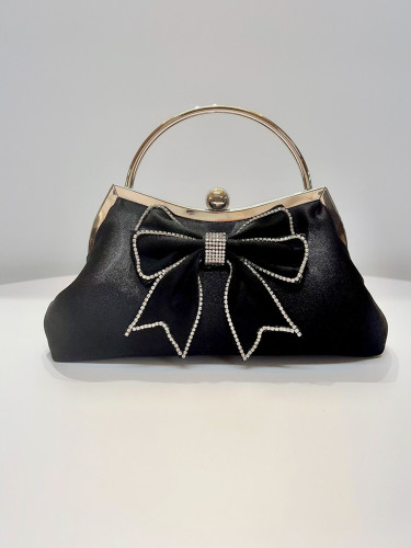 Retro bow party handbag one shoulder crossbody handbag women's evening bag