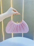 Pleated evening bag elegant ring banquet bag
