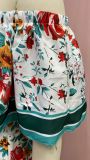 Printed off-shoulder long maxi dress