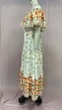 Printed off-shoulder long maxi dress