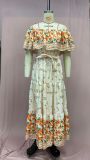 Printed off-shoulder long maxi dress