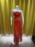 Halter Neck Flower Handmade Long Dress Backless Bohemian Sexy Beach Long Knitted Dress